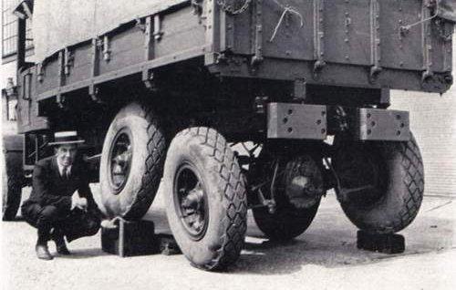 A six wheeled truck designed by the Quartermaster's Dept US Army